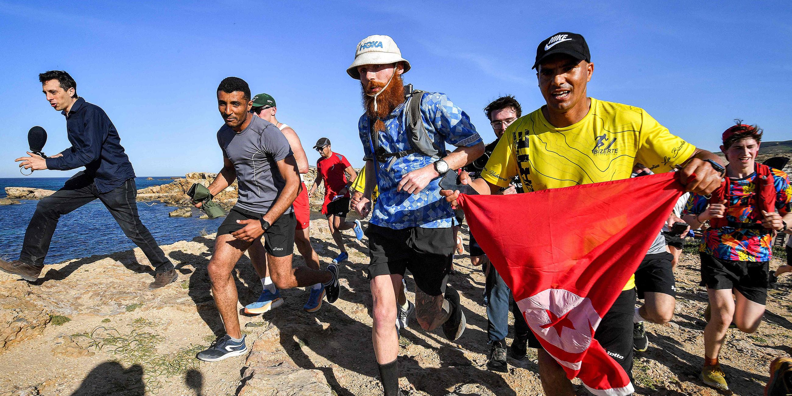 Russ Cook auf einer Etappe auf seinem Lauf durch Afrika
