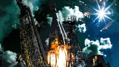 Die Rakete Sojus 2.1b mit den Satelliten Ionosfera-M Nr. 3 und Nr. 4, dem iranischen Satelliten NAHID-2 und 17 weiteren Raumfahrzeugen startet vom Kosmodrom Wostotschny in der russischen Region Amur am 25.07.2025.
