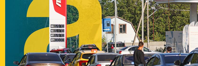 Schlange an Tankstelle im von Russland besetzen Luhansk