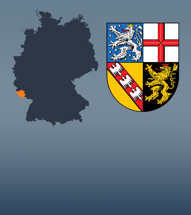 Wahlkreise und Flagge von Saarland
