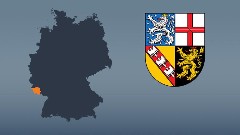Wahlkreise und Flagge von Saarland