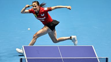Deutschlands Sabine Winter in Aktion bei der Tischtennis-WM