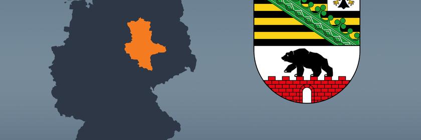 Wahlkreise und Flagge von Sachsen-Anhalt