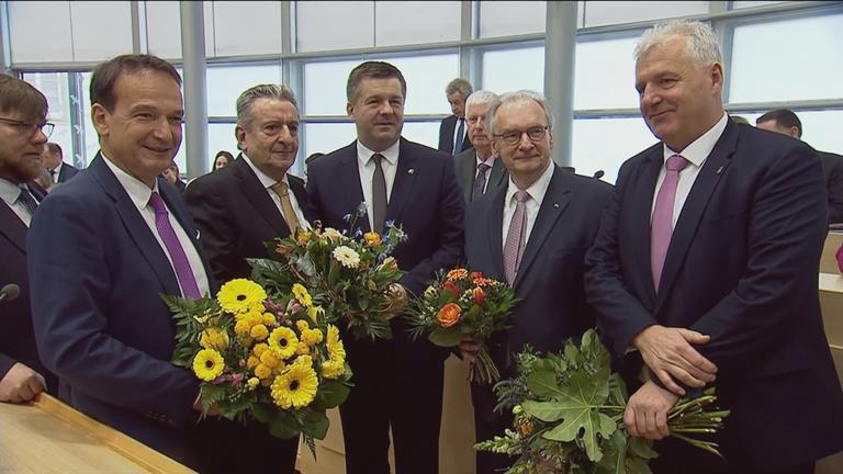 Sven Schulze nach seiner Wahl zum Ministerpräsidenten
