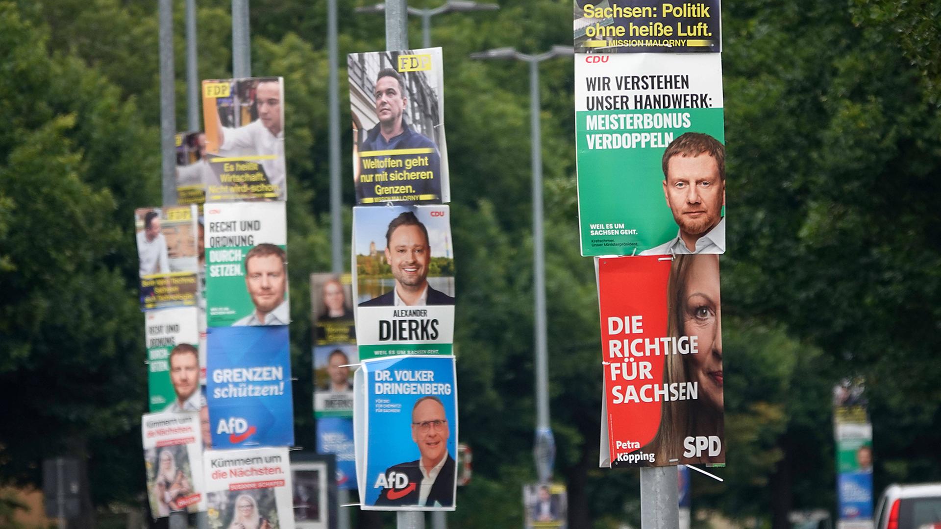 Sachsen Landtagswahlen Plakate