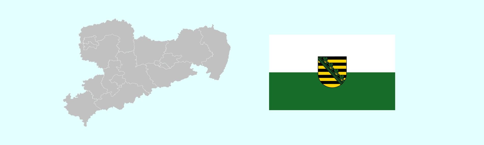 Wahlkreise und Flagge von Sachsen