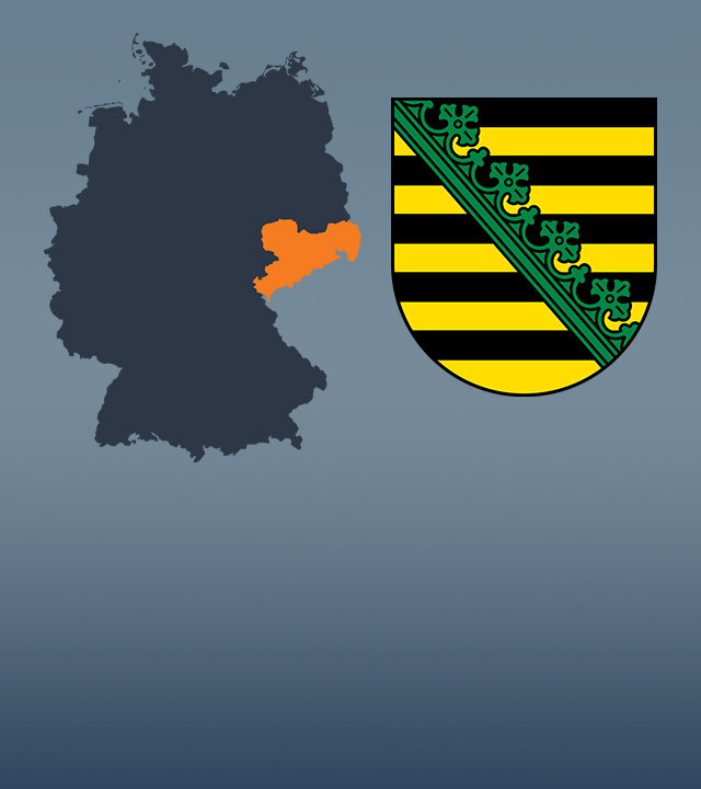 Wahlkreise und Flagge von Sachsen