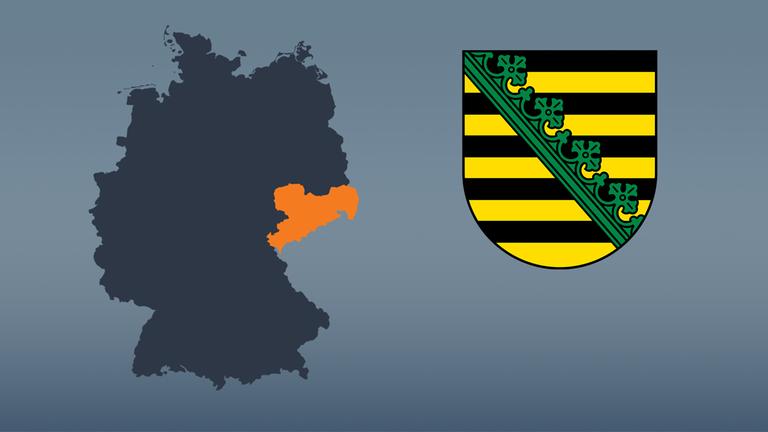 Wahlkreise und Flagge von Sachsen