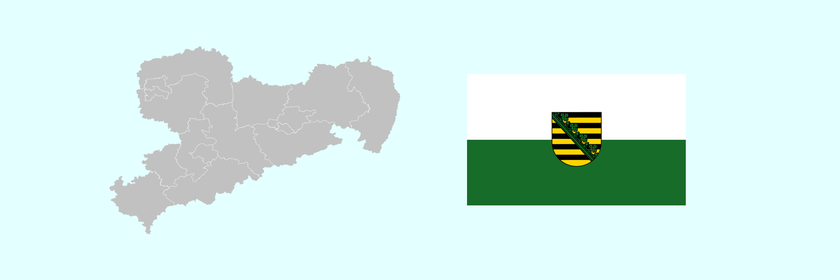 Wahlkreise und Flagge von Sachsen