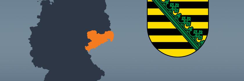 Wahlkreise und Flagge von Sachsen