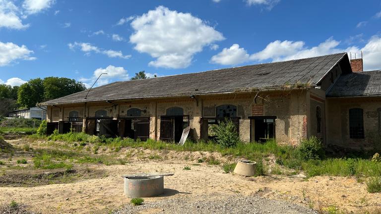 Es ist ein altes verlassenes Sägewerk in Wiesenburg in Brandenburg zu sehen.