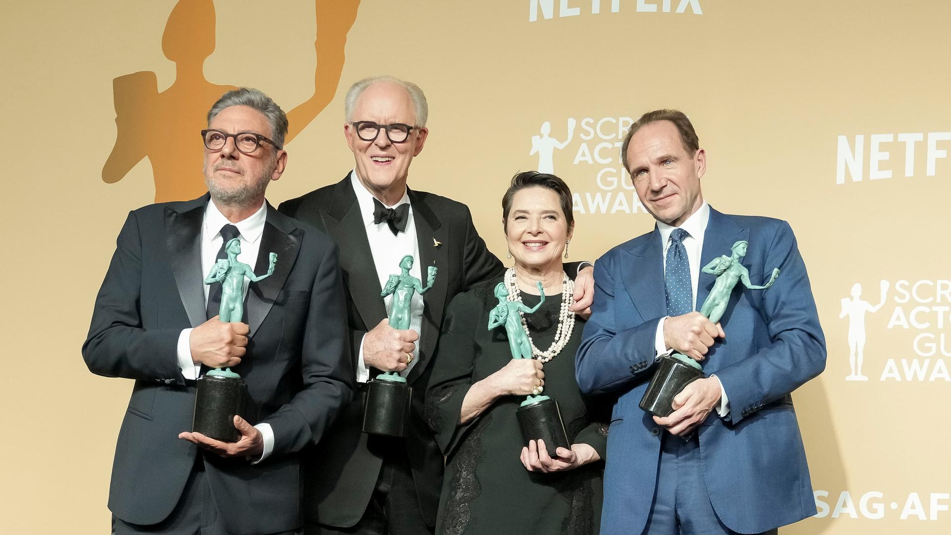 Schauspieler (v.l.n.r.) Sergio Castellitto, John Lithgow, Isabella Rossellini und Ralph Fiennes.