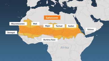 Eine Landkarte der Sahel-Zone