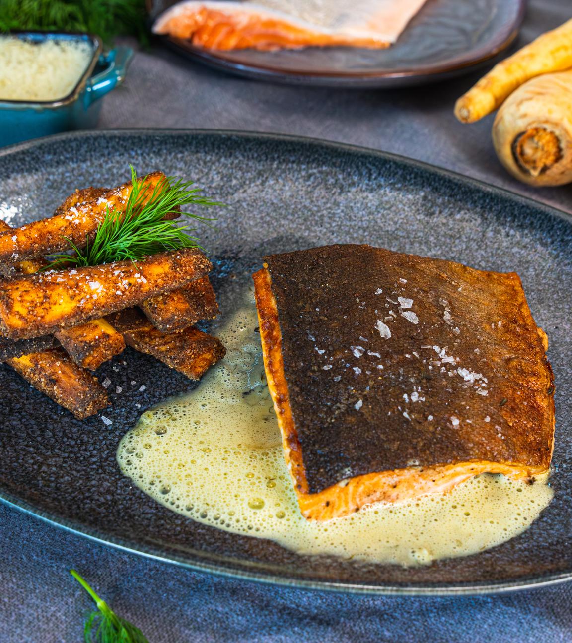 Saibling Filet mit Pastinaken-Pommes