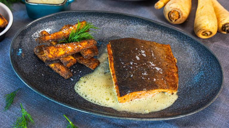 Saibling Filet mit Pastinaken-Pommes
