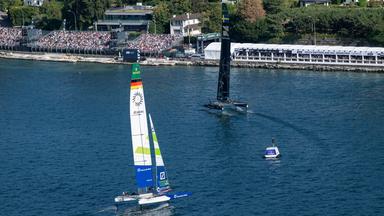 Das Deutsche SailGP Team in Aktion am 20.09.2026 in Genf.