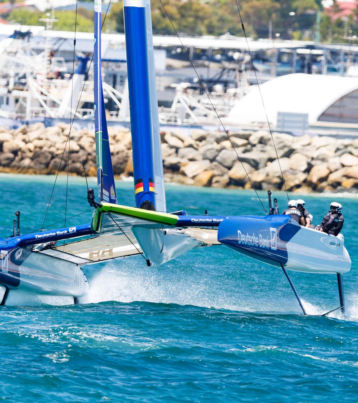 Germany by Deutsche Bank StephenxBlackberry an Tag zwei beim 2026 Oracle Perth Sail Grand Prix am 17. Januar 2026 in Australien.