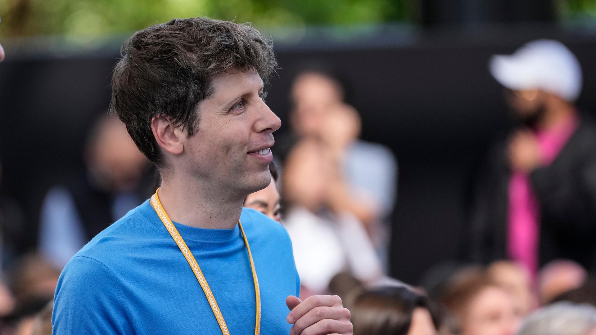 Sam Altman, CEO von OpenAI, nimmt an einer Apple-Veranstaltung zur Ankündigung neuer Produkte in Cupertino, Kalifornien, teil.
