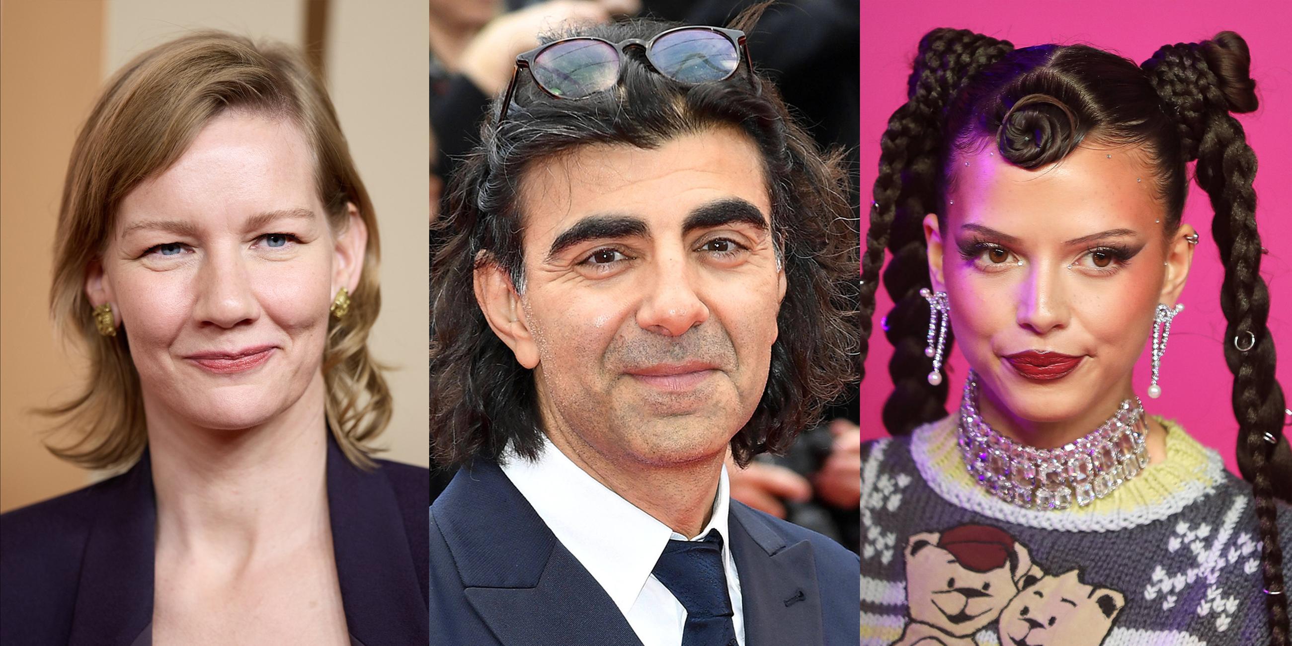 Bildmontage von Dreien der prominenten Unterzeichner (v.l.): Schauspielerin Sandra Hüller, Regisseur Fatih Akin, Sängerin Nina Chuba