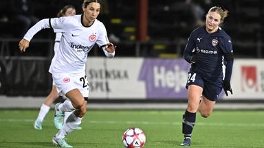 Die Fußballspielerin Sara Doorsoun bei einem Spiel der Champions League gegen den FC Rosengard.