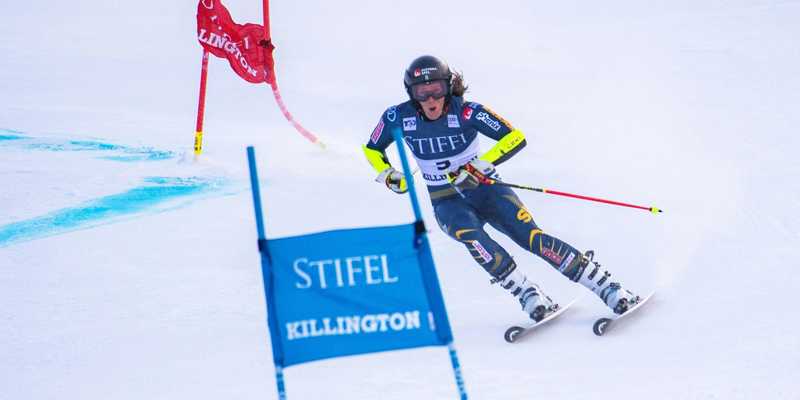 Sara Hector vom schwedischen Team fährt beim Weltcup-Riesenslalom der Frauen.