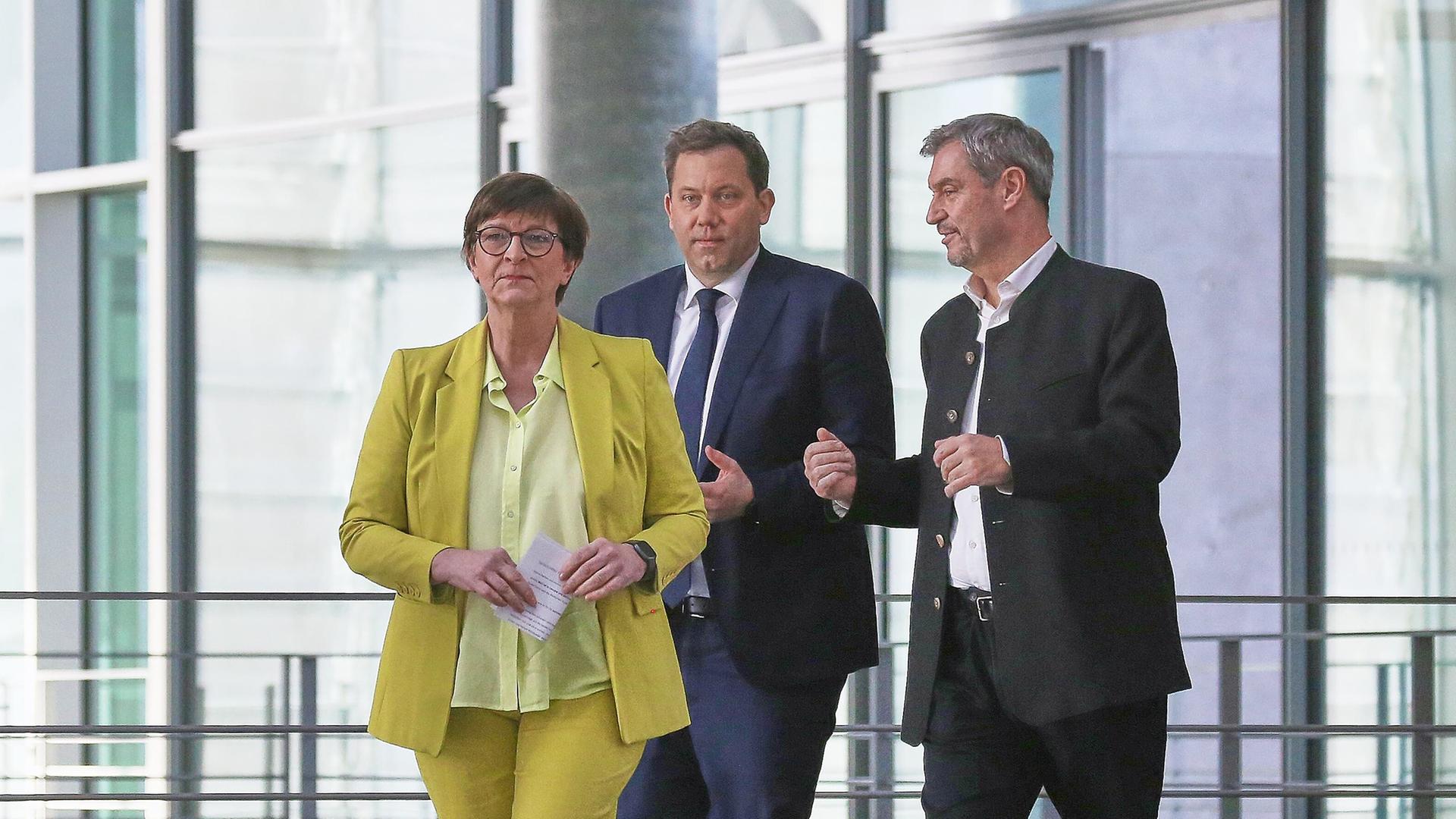Saskia Esken, Lars Klingbeil, Markus Söder