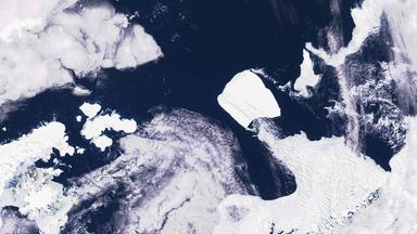 Ein Satellitenbild vom Eisberg A23a in der Nähe von Joinville Island im Südpolarmeer am 15.11.2023.