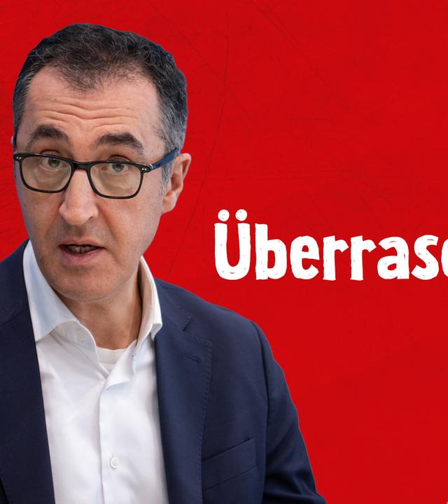 Landwirtschaftsminister Cem Özdemir; Text: Überraschung