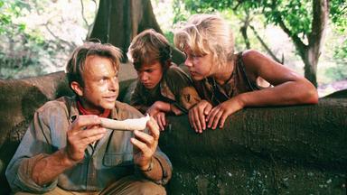Schauspieler Sam Neill in einer Filmszene des Filmes "Jurassic Park I." aus dem Jahre 1993.