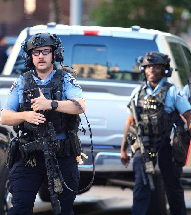 Polizei in Minneapolis nach einer Schießerei.