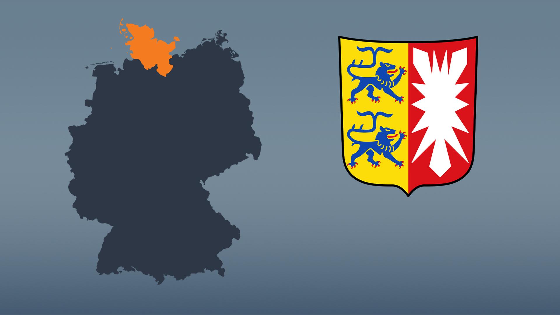 Wahlkreise und Flagge von Schleswig-Holstein