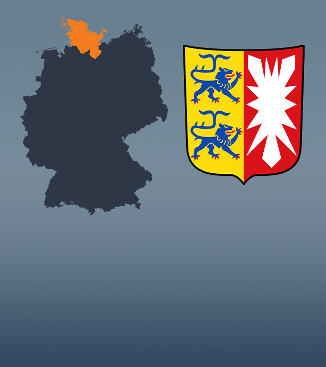 Wahlkreise und Flagge von Schleswig-Holstein
