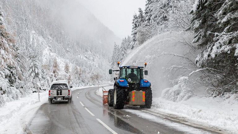 Schneeeinbruch in Österreich.