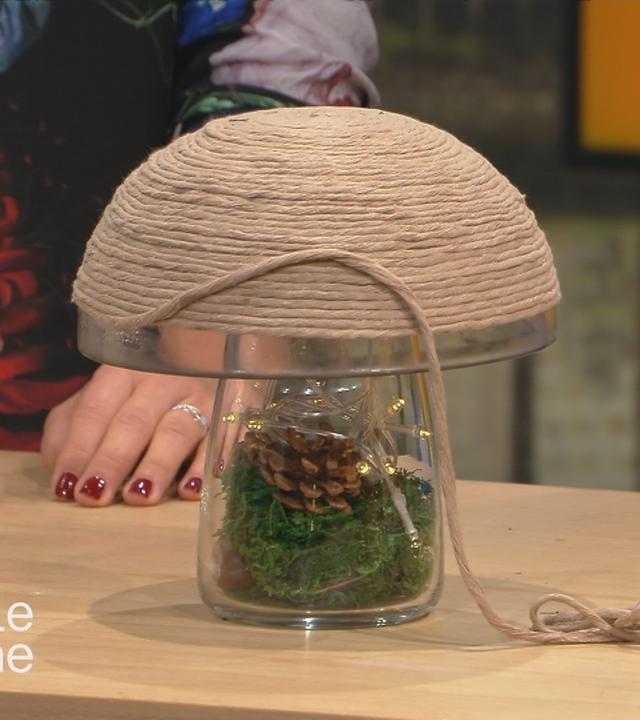 selbstgebastelte Pilzlampe im Studio