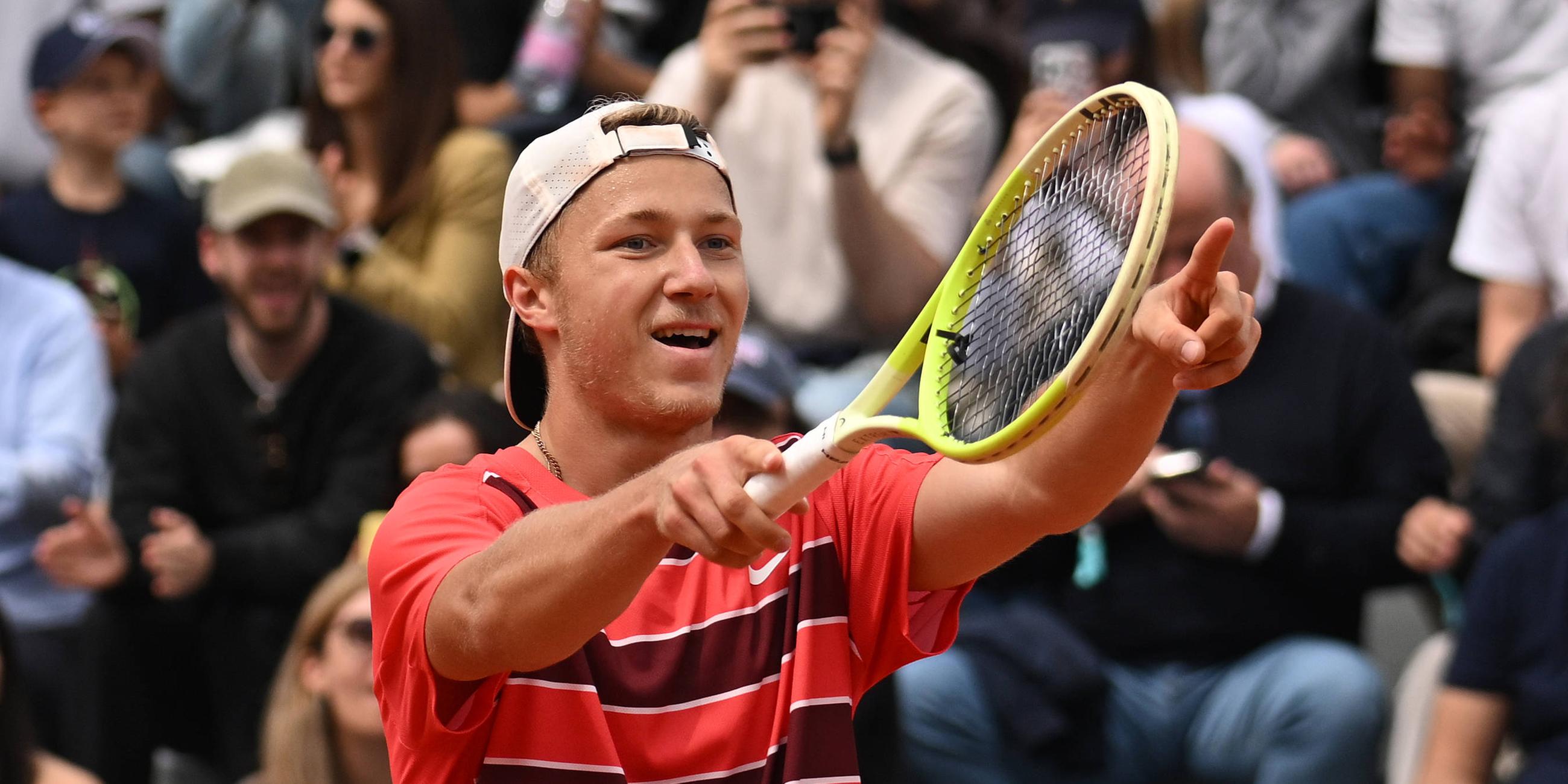 Max Schönhaus jubelt bei den French Open