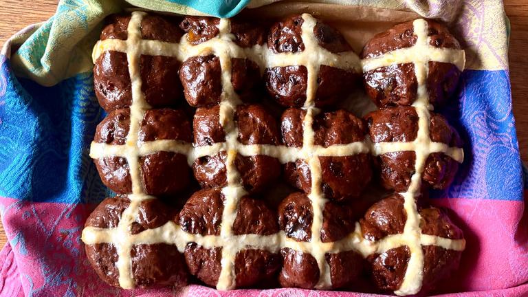 Schokolade Hot Cross Buns
