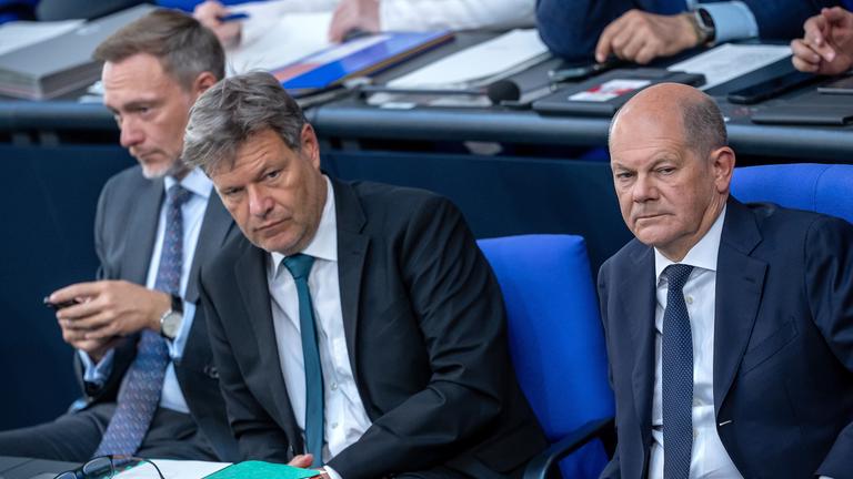 Christian Lindner, Robert Habeck, Olaf Scholz (v.l.n.r.)