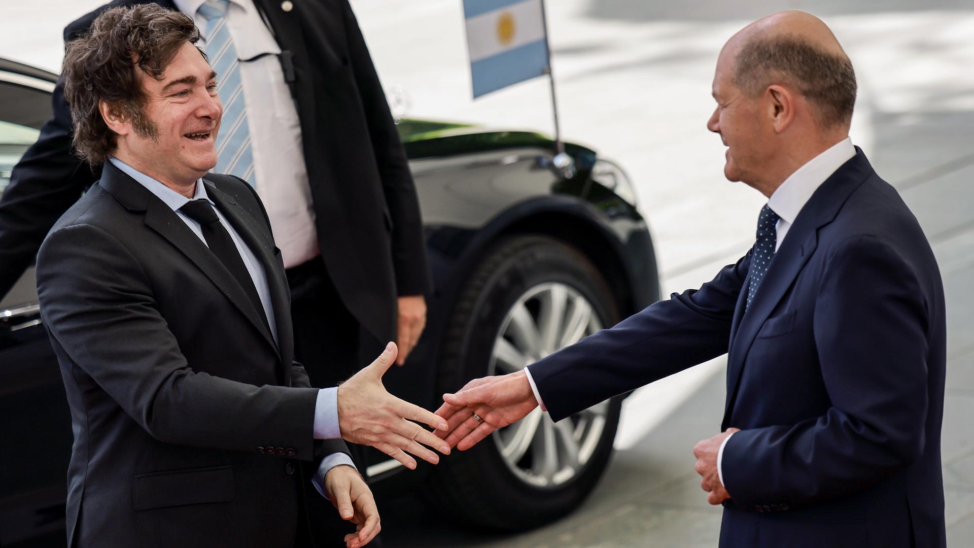 Olaf Scholz und Javier Milei