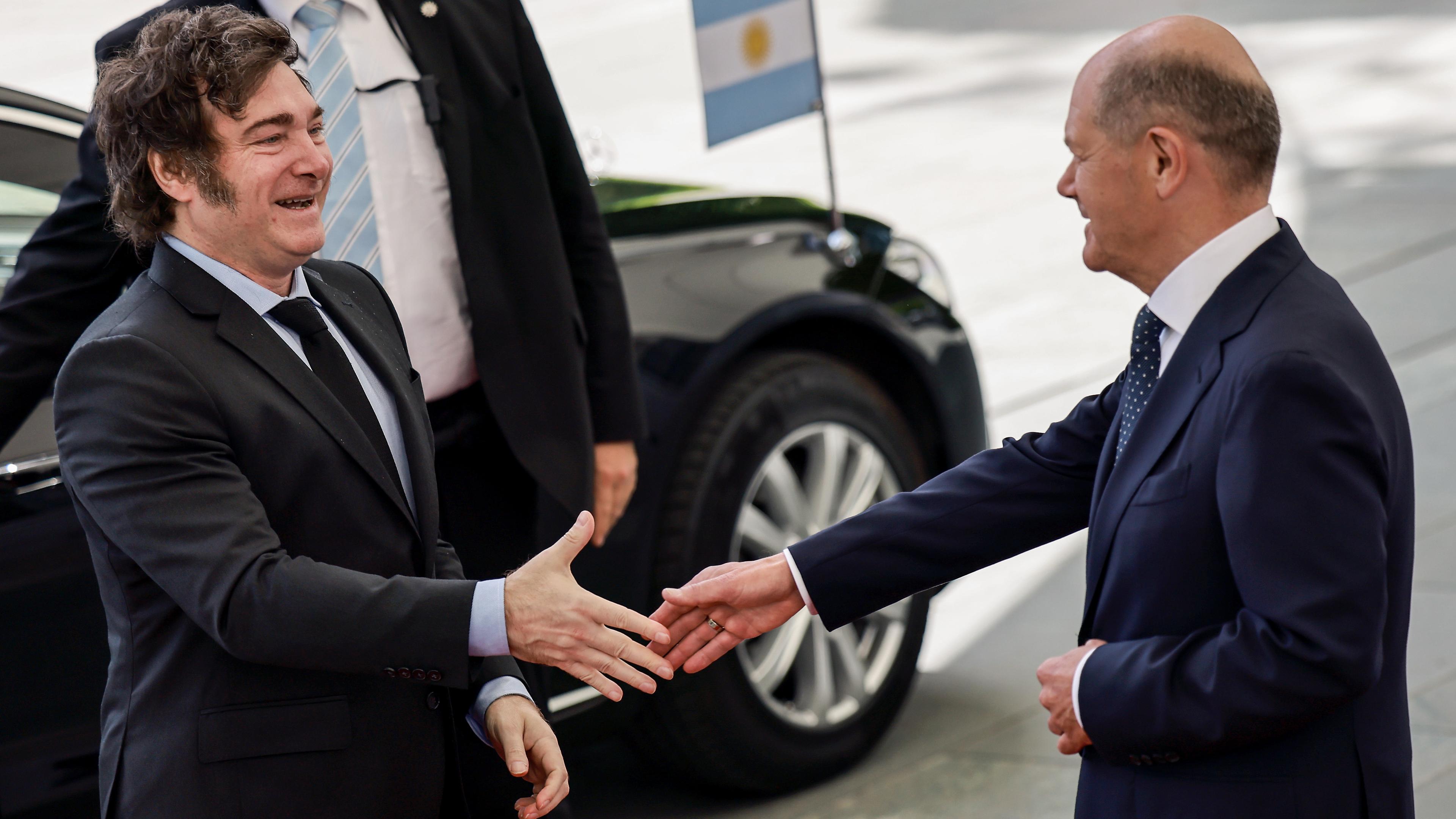 Olaf Scholz und Javier Milei