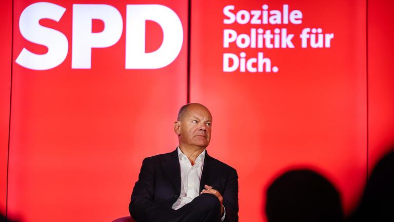 Olaf Scholz bei einer Dialogveranstaltung der SPD in Sachsen