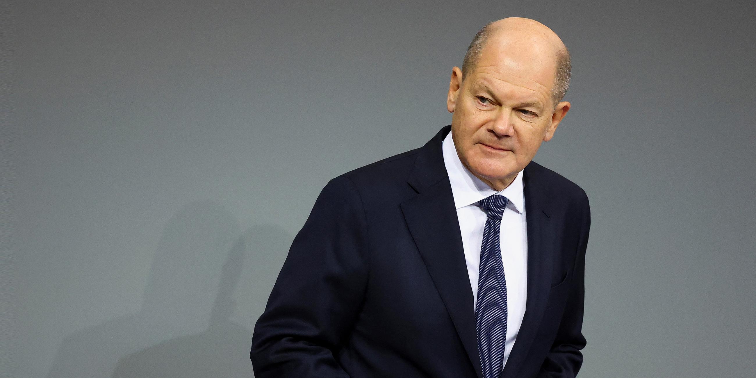 Bundeskanzler Olaf Scholz vor der Vertrauensabstimmung