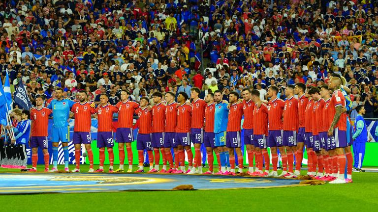 Das schottische Team bei der Nationalhymne