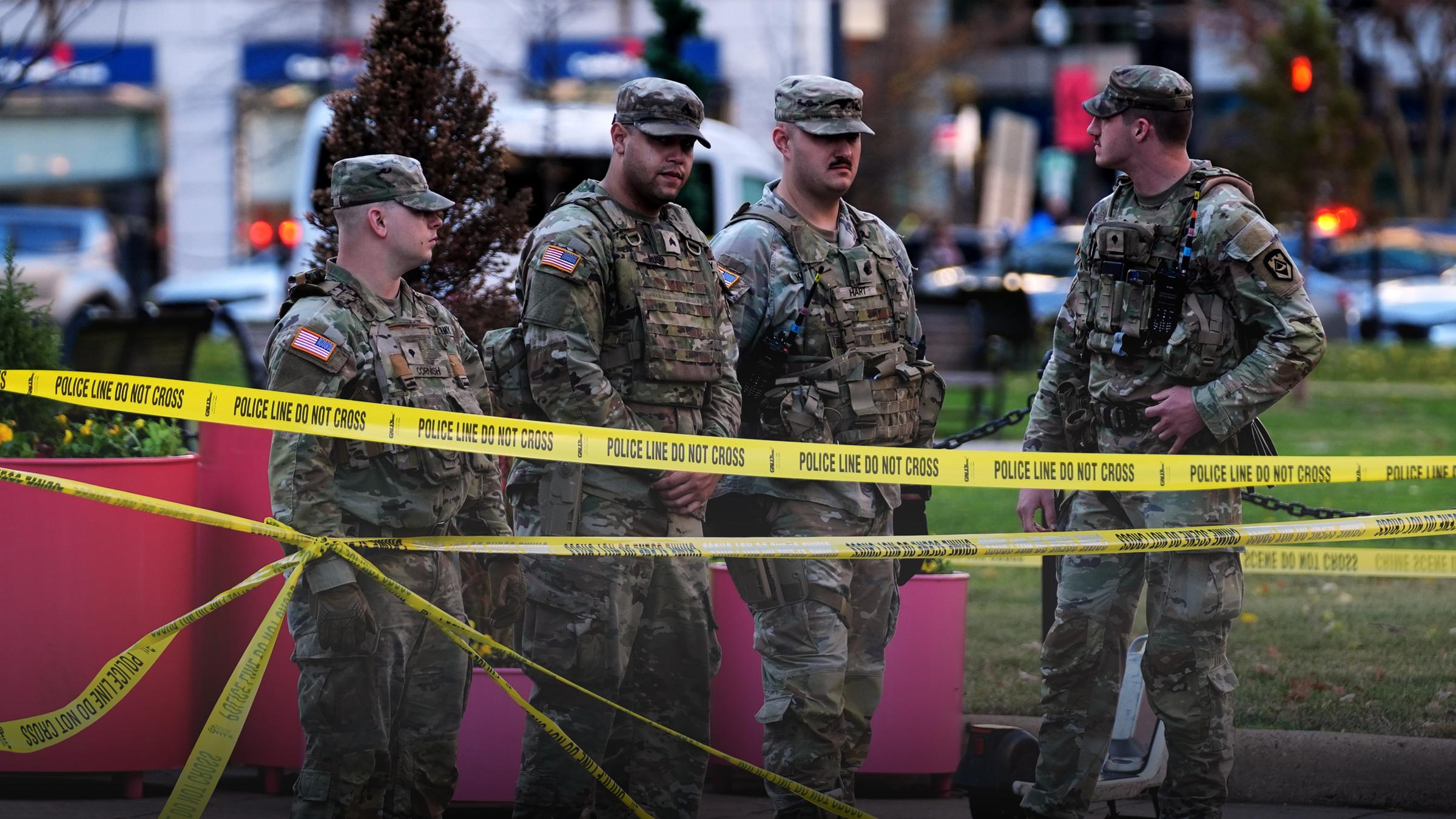 Nationalgardisten stehen am Tatort des Angriffs in Washington, D.C.