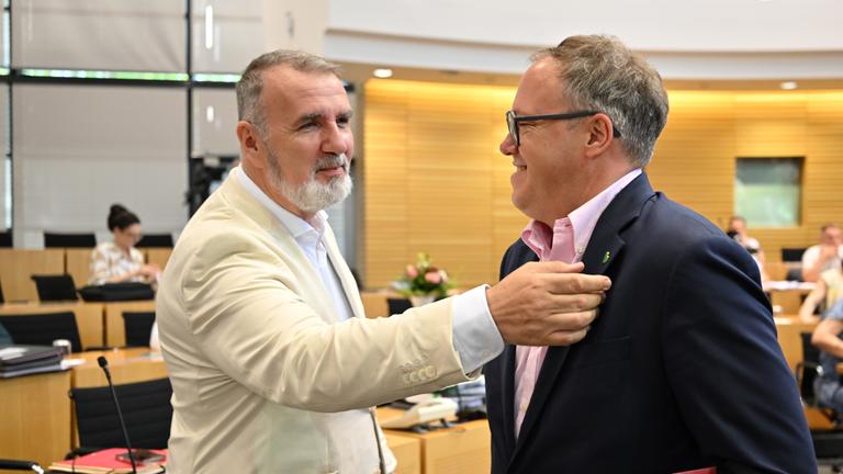 Steffen Schütz (BSW) und Mario Voigt (CDU)