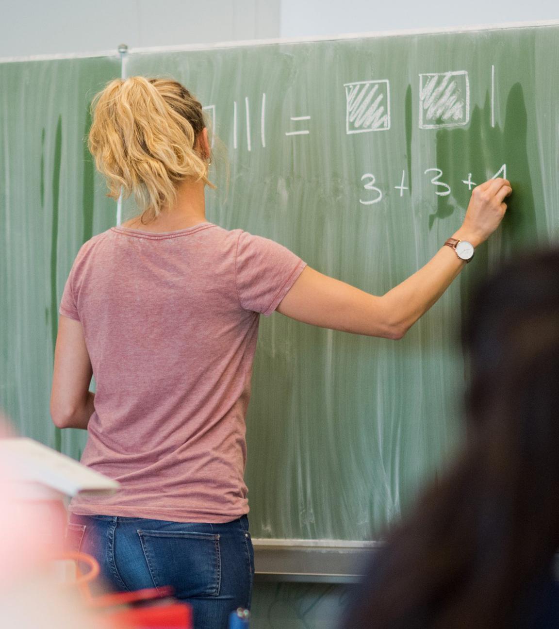 Archiv: Eine Lehrerin an der Tafel