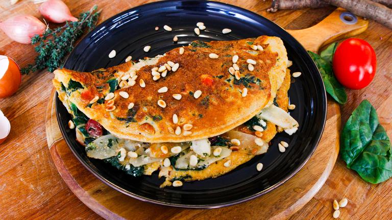 Schwarzwurzeln im Spinat-Omelett