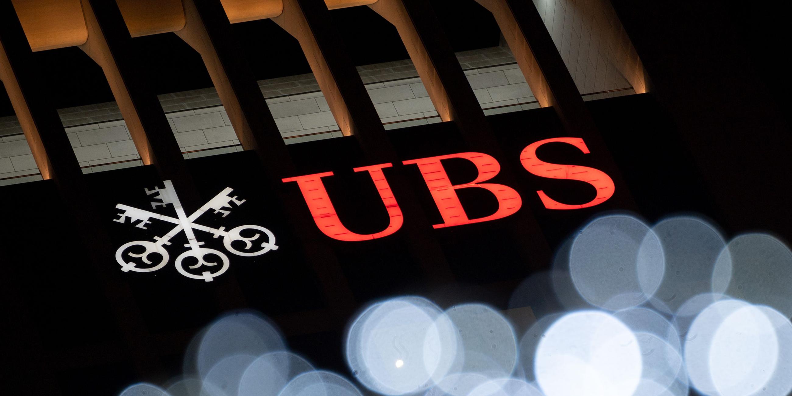Das Logo der Schweizer Großbank UBS