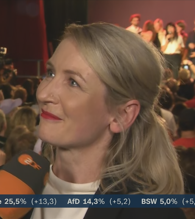 Linken-Chefin Ines Schwerdtner mit einer Reaktion zu den Wahlen in Mecklenburg-Vorpommern und Berlin.