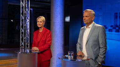 Ministerpräsidentin Manuela Schwesig und AfD-Landeschef Leif-Erik Holm beim TV-Duell.