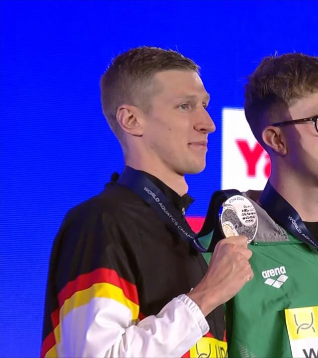 Florian Wellbrock mit Silber (links)